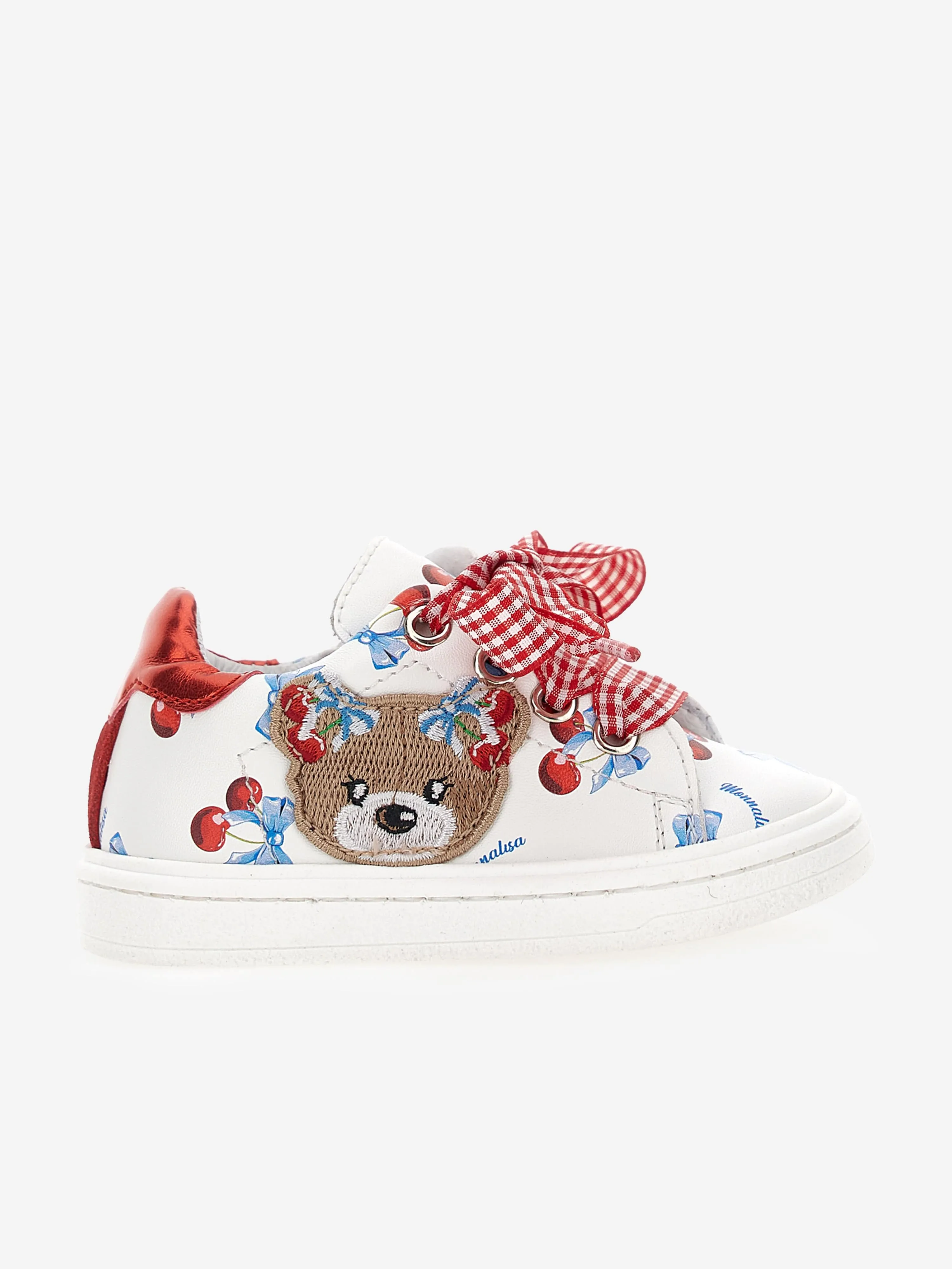 Monnalisa Girls Teddy Bear Trainers in White