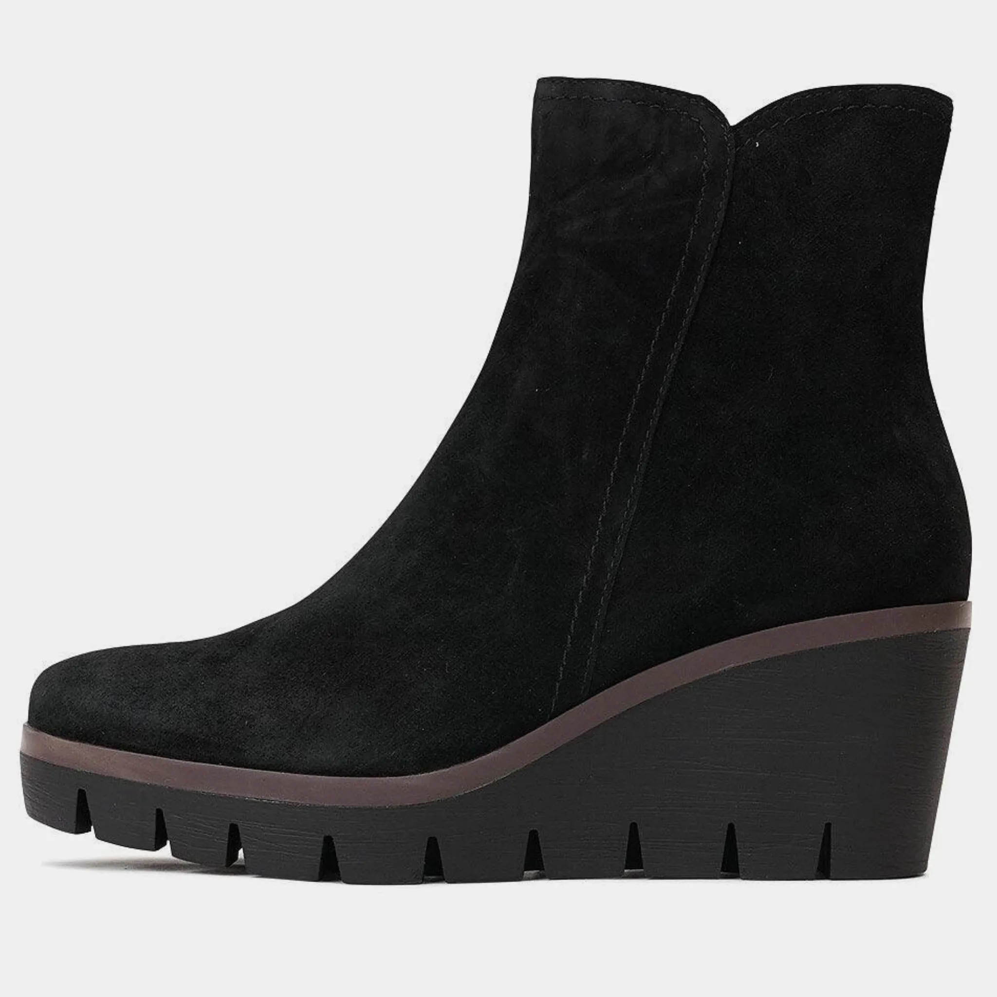 Nerrie Black Suede Wedge Boots