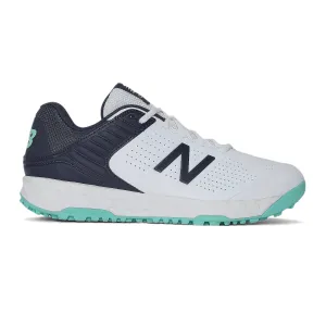 New Balance CK4020J4 Rubber Spike Cricket Shoes, White/Cyber Jade