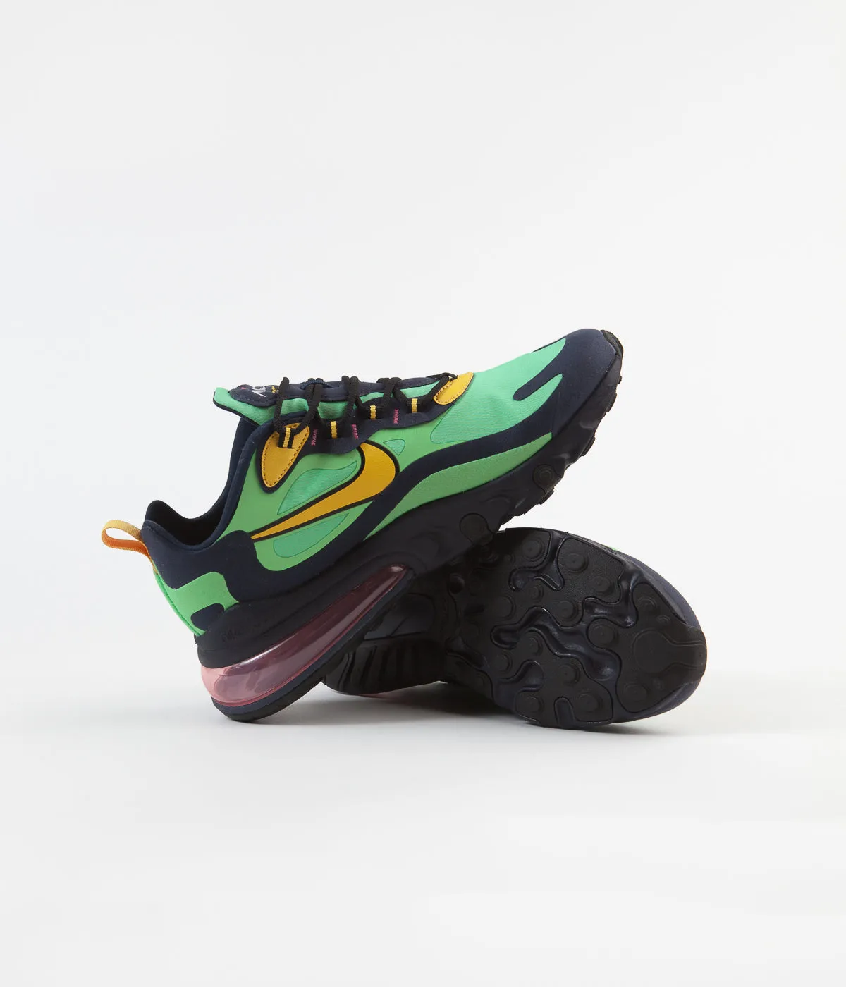 Nike Air Max 270 React 'Pop Art' Shoes - Electro Green / Yellow Ochre - Obsidian