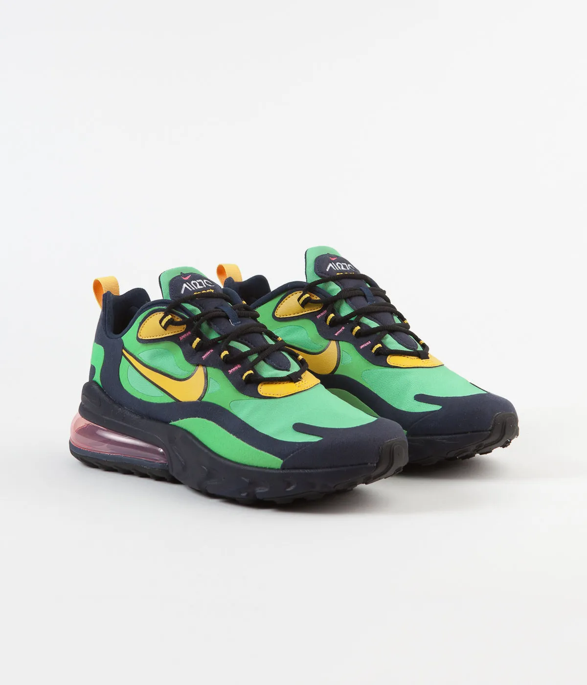 Nike Air Max 270 React 'Pop Art' Shoes - Electro Green / Yellow Ochre - Obsidian