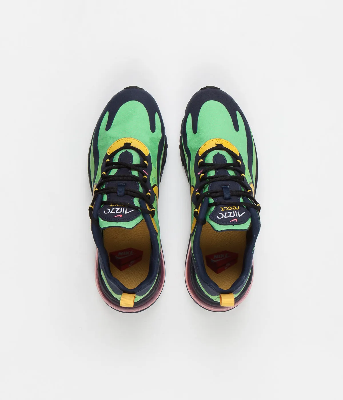 Nike Air Max 270 React 'Pop Art' Shoes - Electro Green / Yellow Ochre - Obsidian