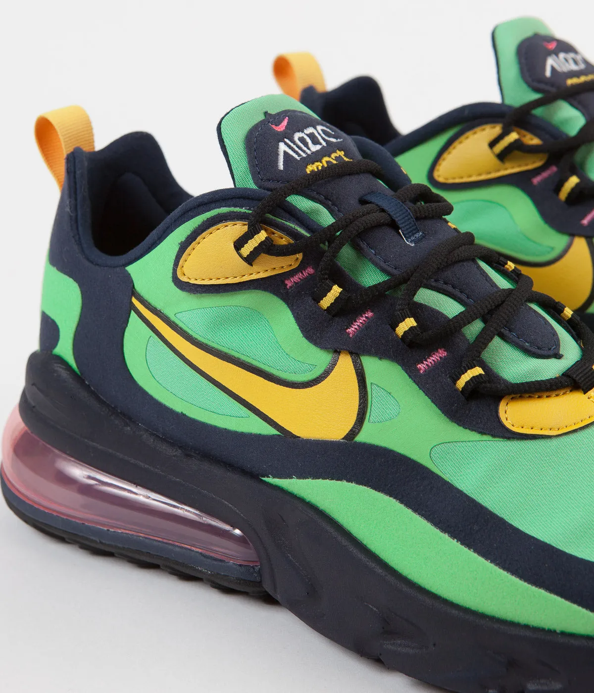 Nike Air Max 270 React 'Pop Art' Shoes - Electro Green / Yellow Ochre - Obsidian