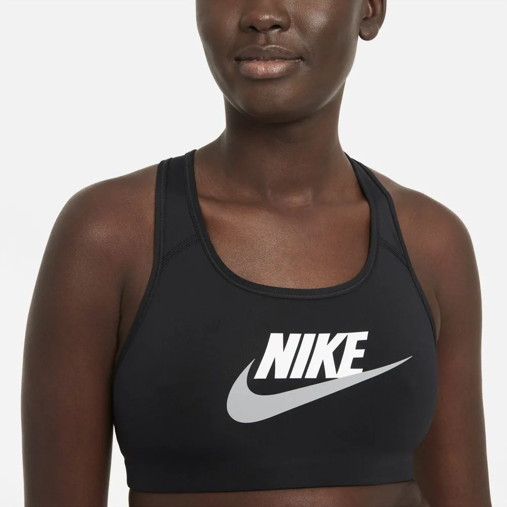 Nike Women's Dri-FIT Swoosh Bra Black / White / Particle Grey