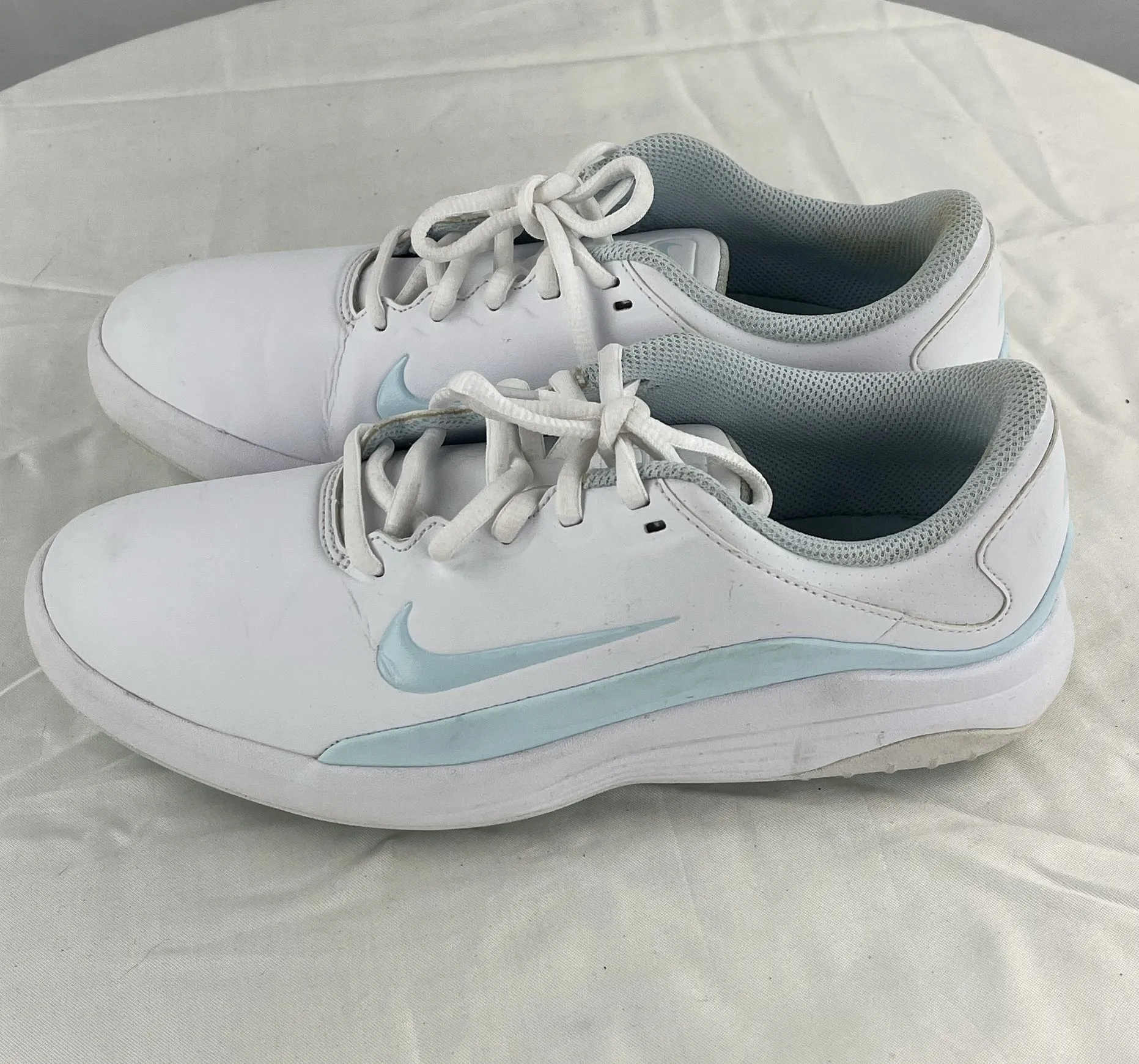 Nike Women's Vapor Fitsole White/Baby Blue Golf Shoes Size 8