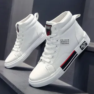 OB Leather High-Top Non-Slip Skateboarding Sneakers