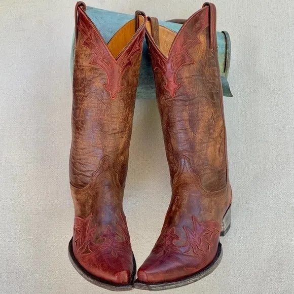 OLD GRINGO Brown Red Leather Tall Mid-Calf Cowgirl Cowboy Western Boots