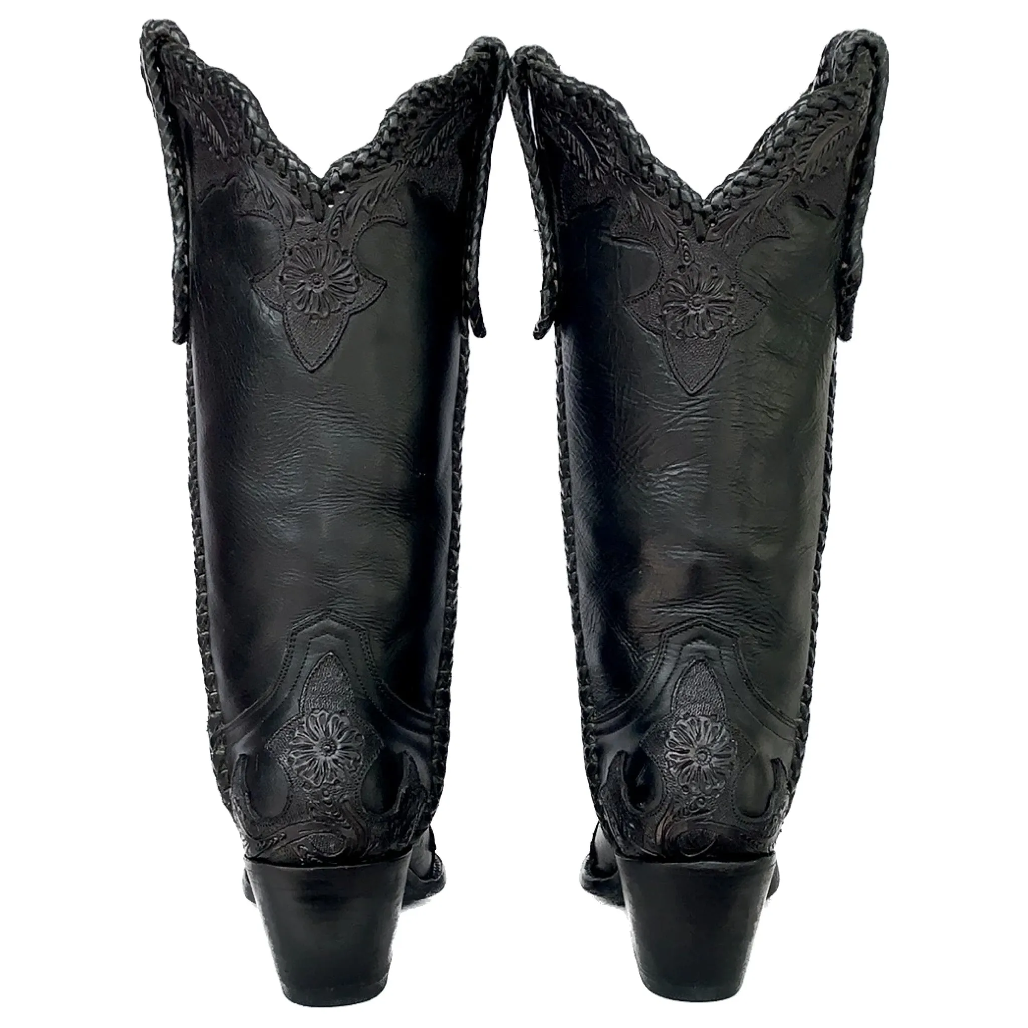 OLD GRINGO Julian Tooled Leather Black Tall Cowgirl Cowboy Western Boots