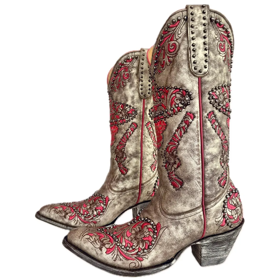 OLD GRINGO L&L Skull Studded Sombrero Gun Cowgirl Western Boots