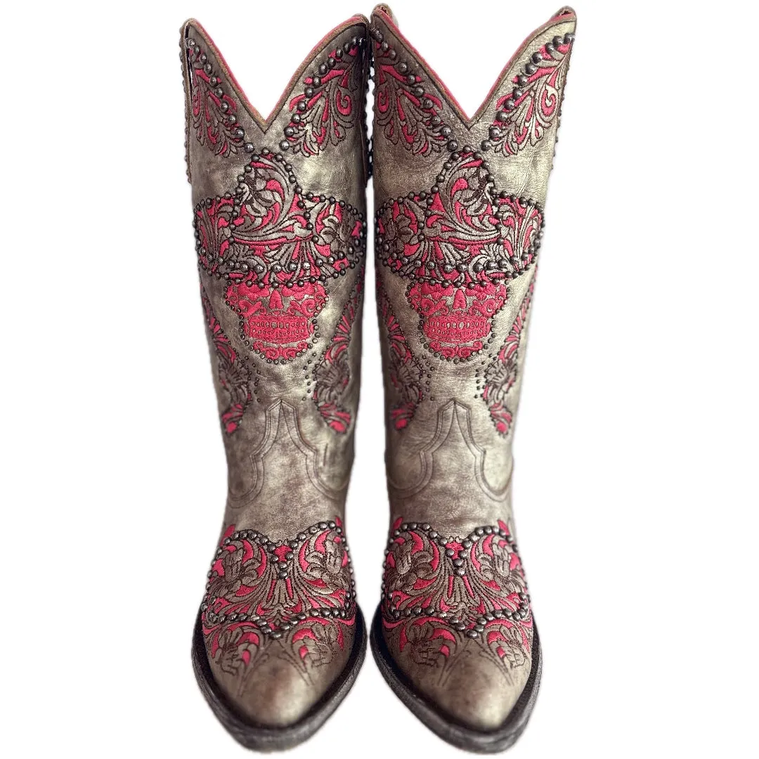 OLD GRINGO L&L Skull Studded Sombrero Gun Cowgirl Western Boots