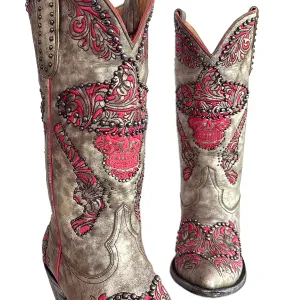 OLD GRINGO L&L Skull Studded Sombrero Gun Cowgirl Western Boots