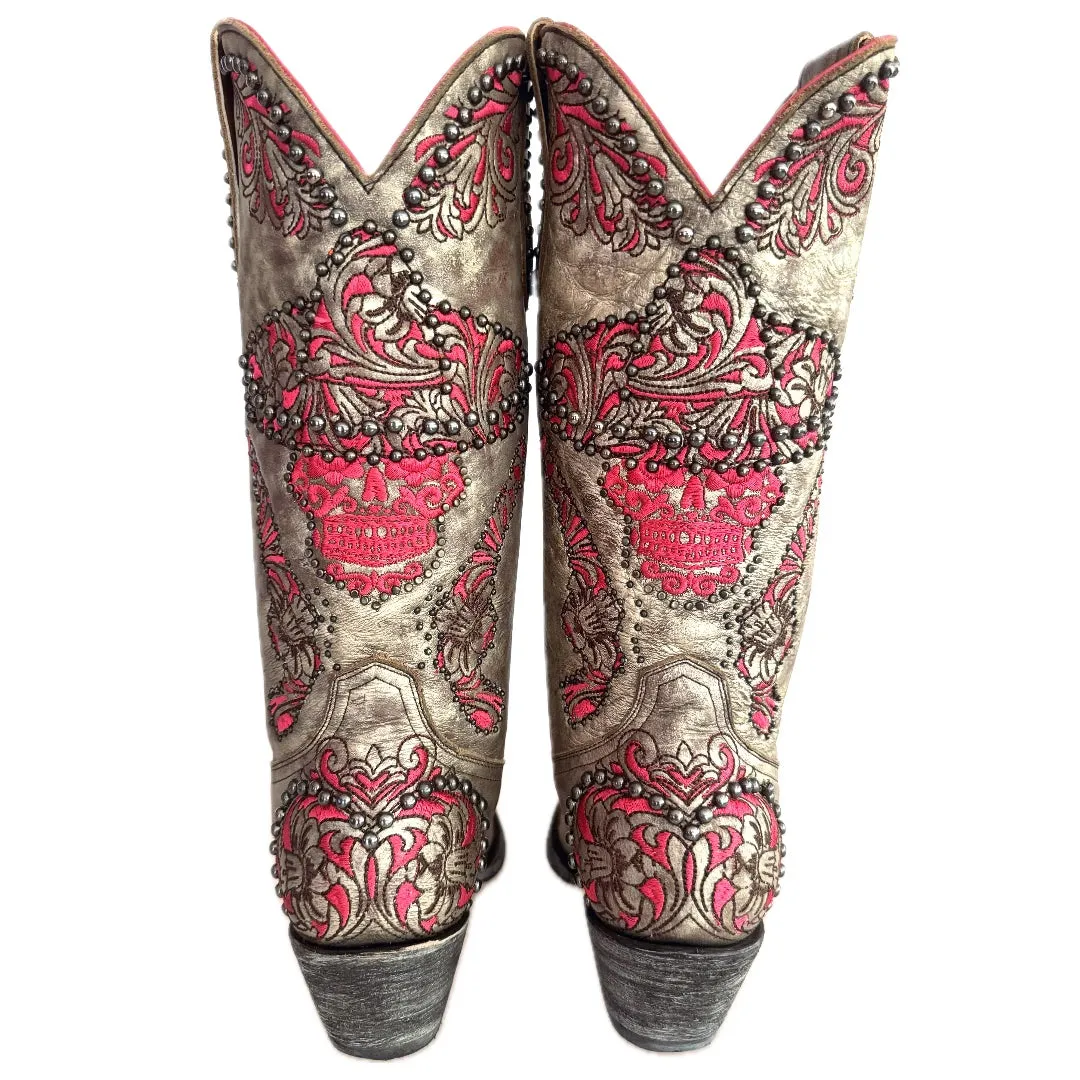 OLD GRINGO L&L Skull Studded Sombrero Gun Cowgirl Western Boots