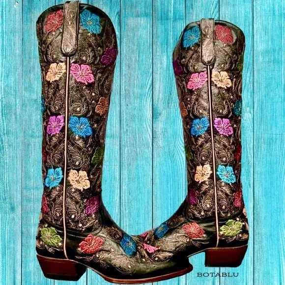 OLD GRINGO Loriel Tall 17” Floral Flowers Knee High Cowgirl Cowboy Western Boots