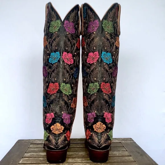 OLD GRINGO Loriel Tall 17” Floral Flowers Knee High Cowgirl Cowboy Western Boots