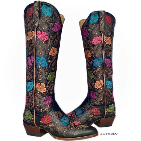 OLD GRINGO Loriel Tall 17” Floral Flowers Knee High Cowgirl Cowboy Western Boots