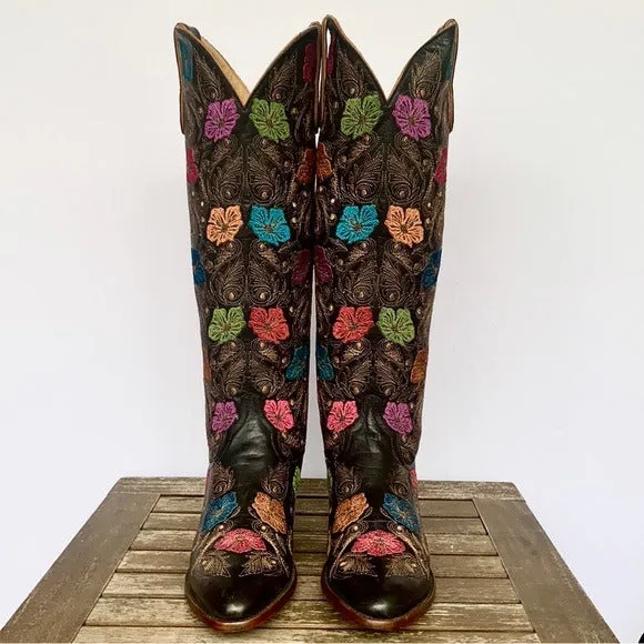 OLD GRINGO Loriel Tall 17” Floral Flowers Knee High Cowgirl Cowboy Western Boots