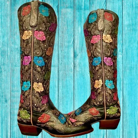 OLD GRINGO Loriel Tall 17” Floral Flowers Knee High Cowgirl Cowboy Western Boots