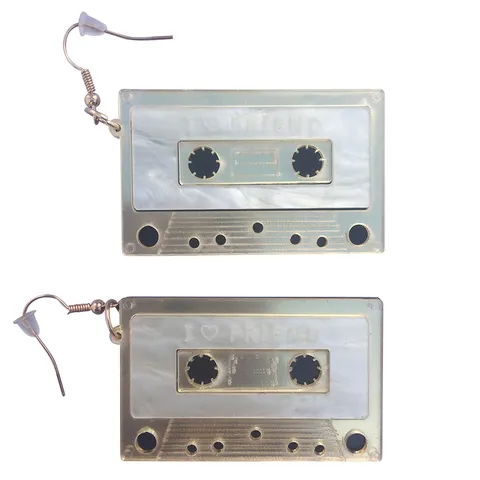 Old School Antique Cassette Tape Earrings