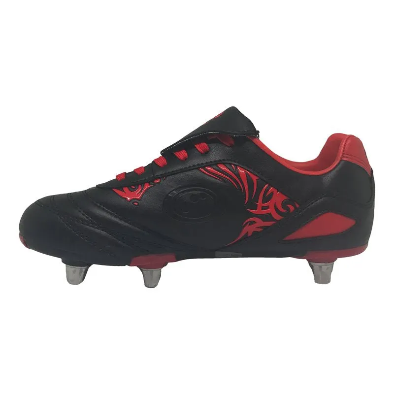 Optimum Kids Razor Rugby Boots - Black/Red