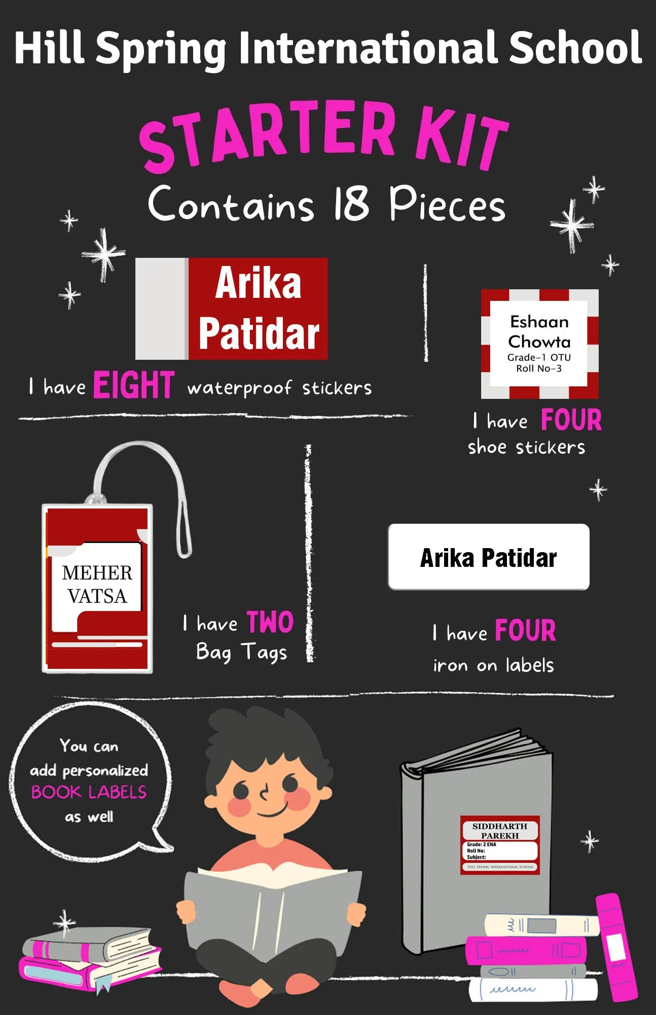 Personalized School Labels Pack