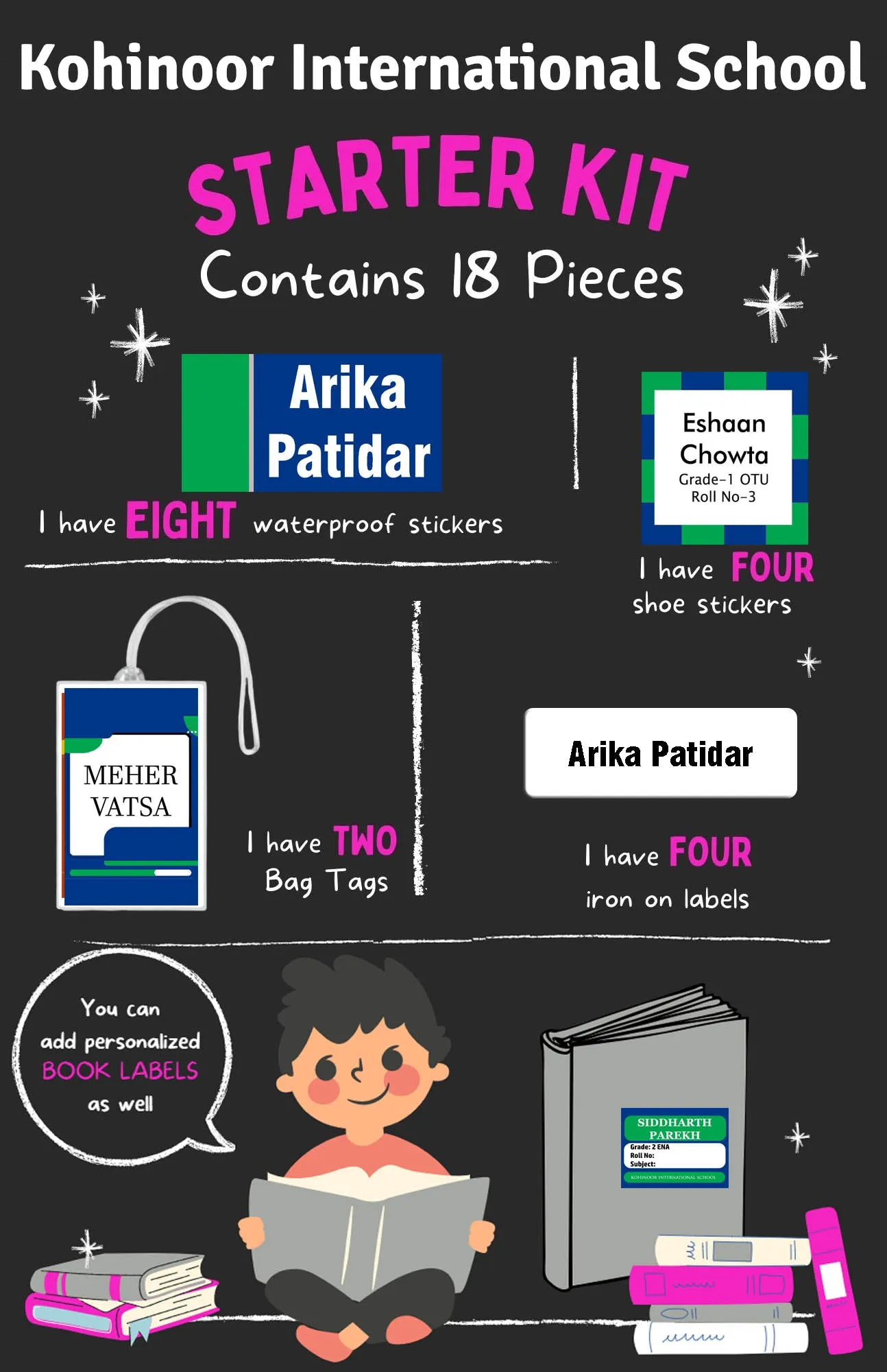 Personalized School Labels Pack