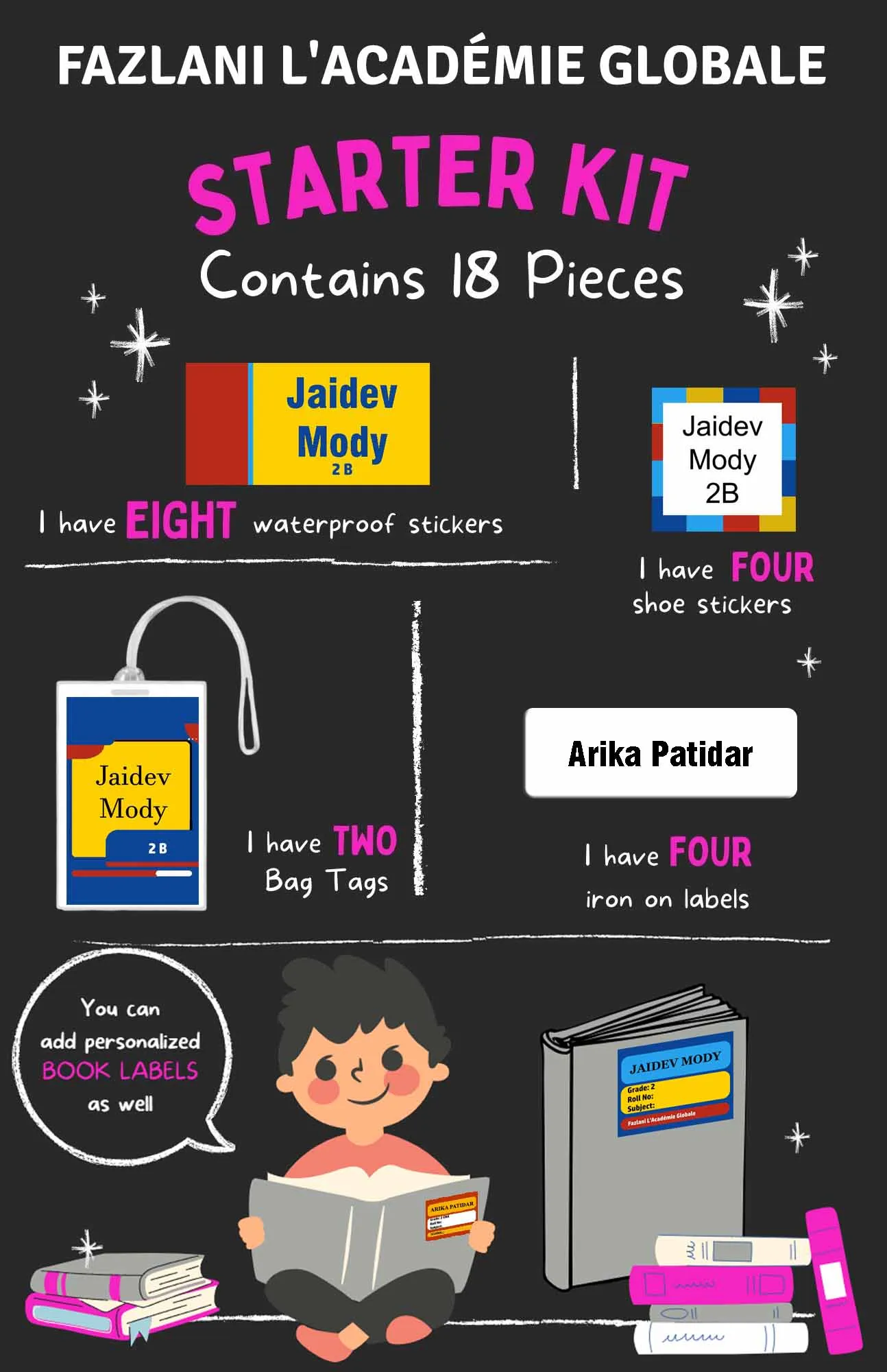 Personalized School Labels Pack