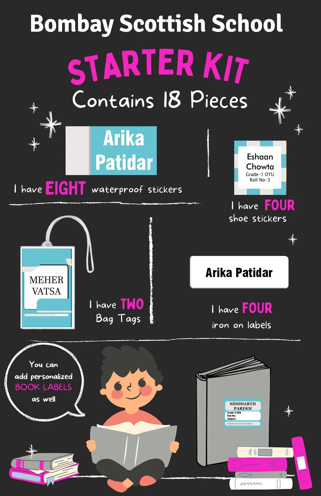 Personalized School Labels Pack