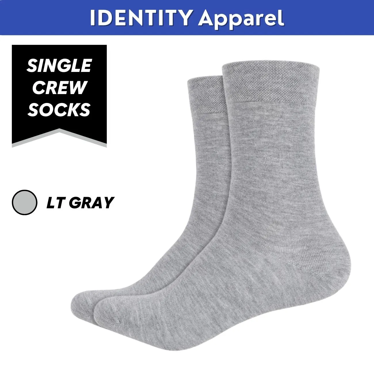 Plain Crew Length Cotton Socks