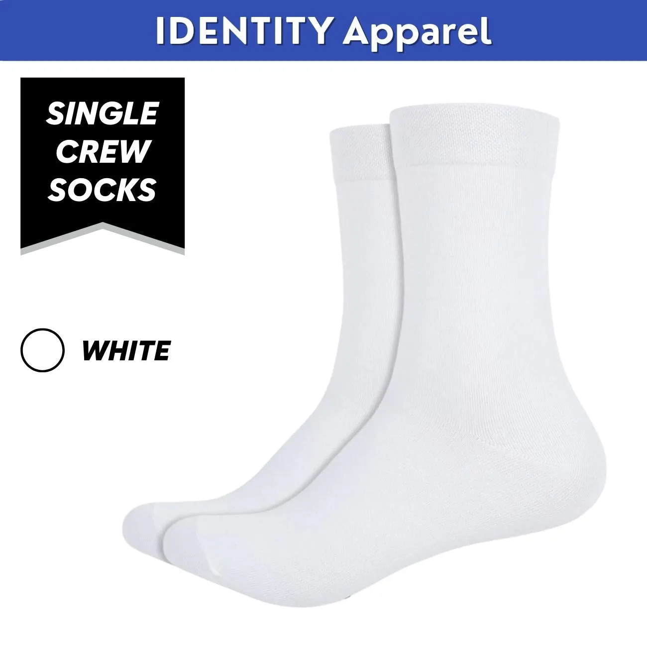 Plain Crew Length Cotton Socks