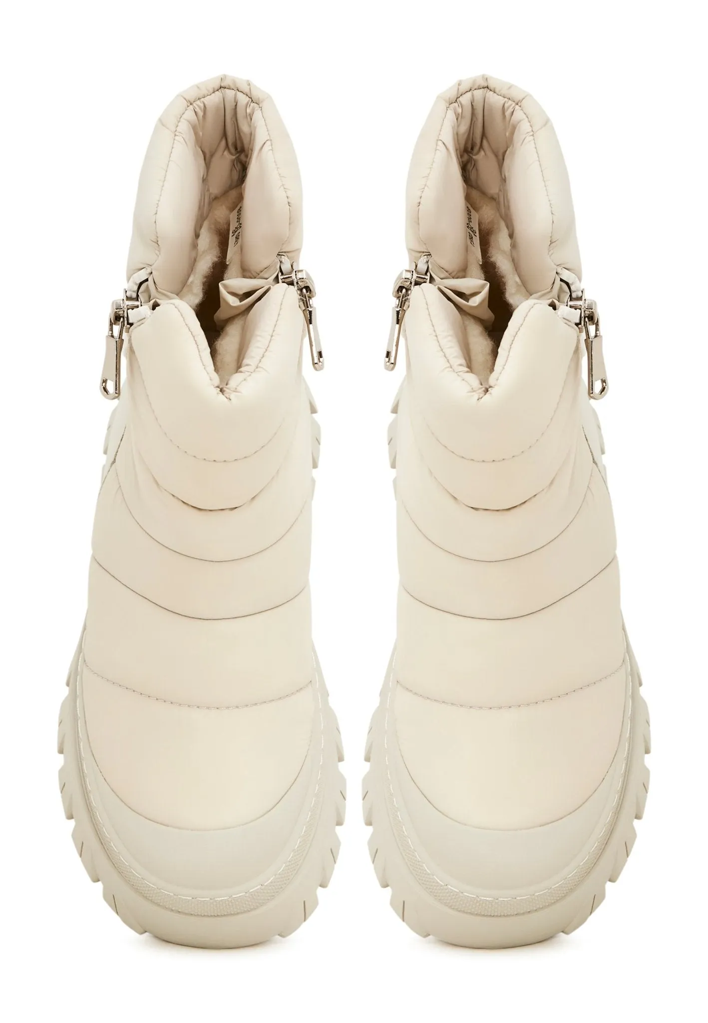 Platform Winter Boots - Beige