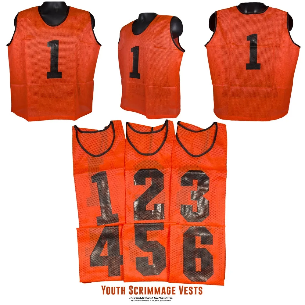 Predator Sports Youth Numbered Scrimmage Vests- Set of 6