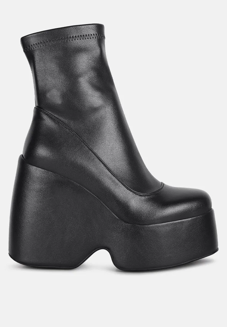 PURNELL Black High Platform Ankle Boots