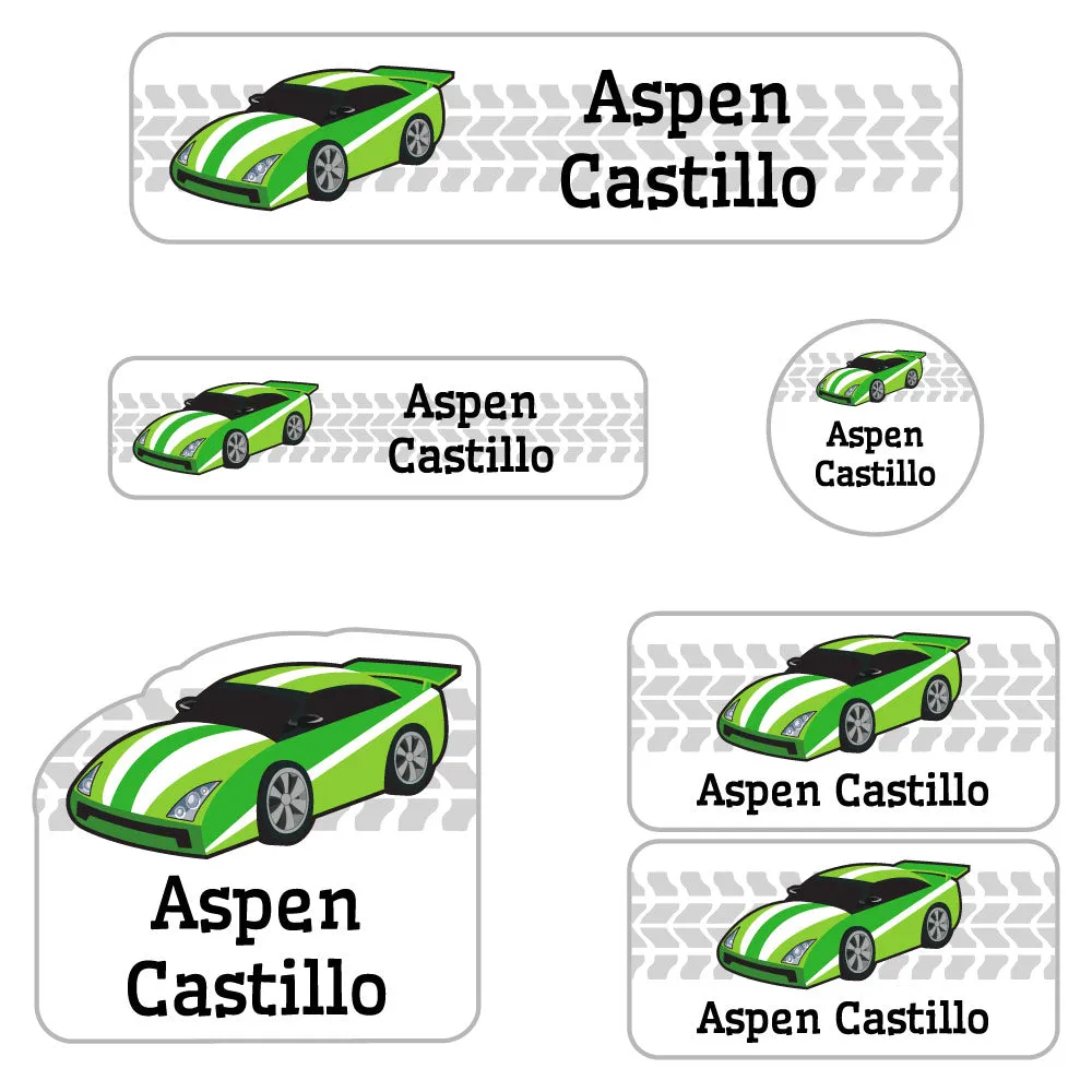 Race Car Kindergarten Labels Pack