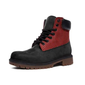 Red Polkadot Accented Casual Leather Lightweight boots TB