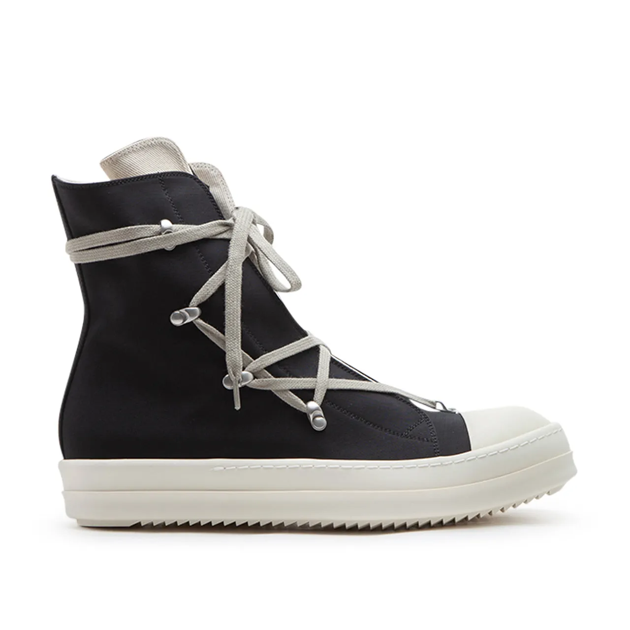 rick owens drkshdw hexa sneaks woven shoes (black / milk / milk)