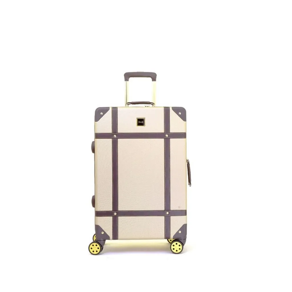 Rock Vintage 3 Piece Hardsided Luggage Set - Gold