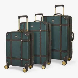 Rock Vintage 3 Piece Hardsided Luggage Set - Green