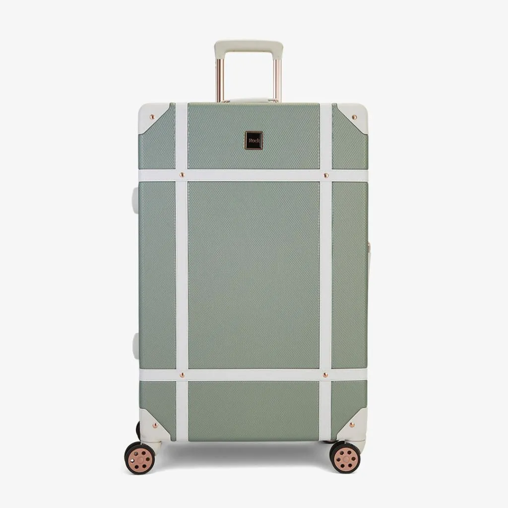 Rock Vintage 3 Piece Hardsided Luggage Set - Sage Green