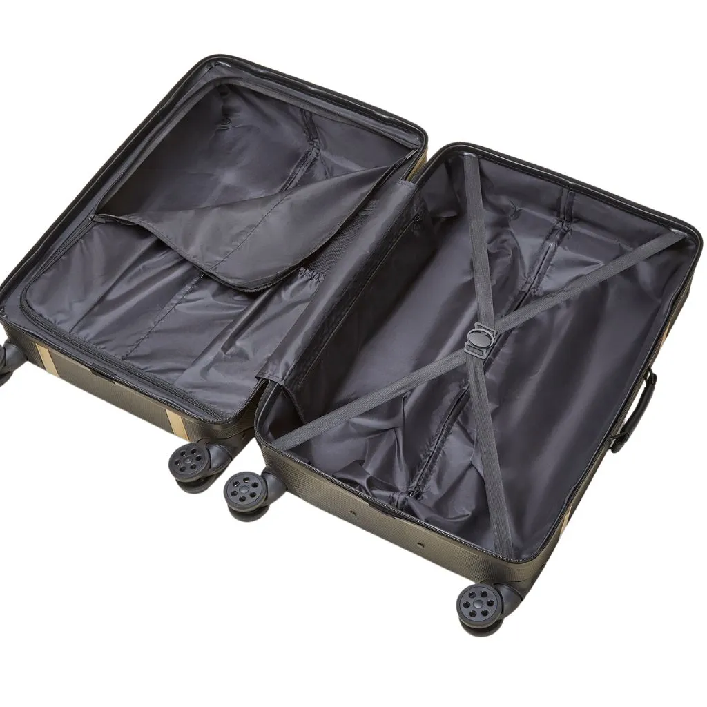 Rock Vintage 54cm Carry On Hardsided Luggage - Black/Gold