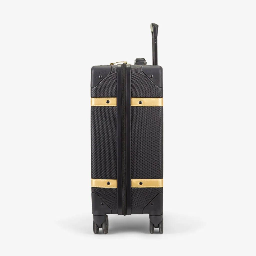 Rock Vintage 54cm Carry On Hardsided Luggage - Black/Gold