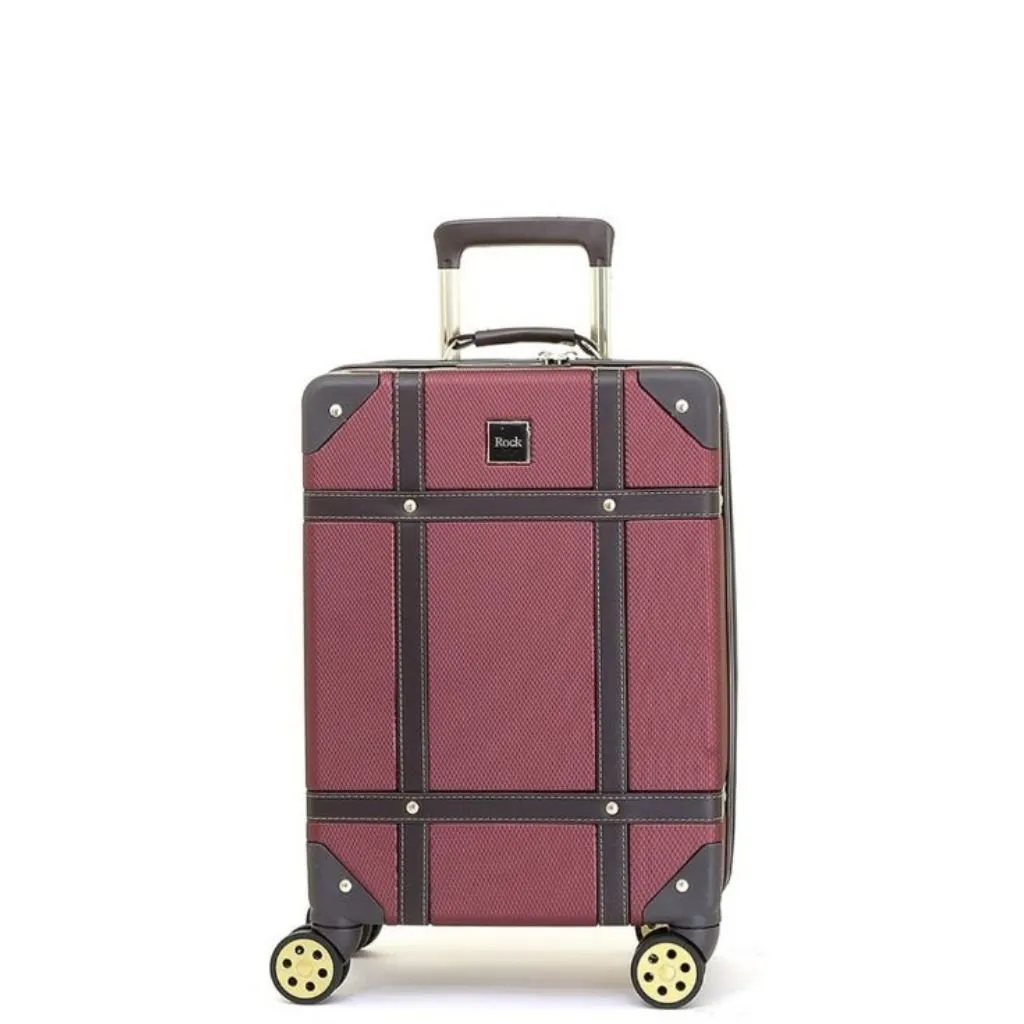 Rock Vintage 54cm Carry On Hardsided Luggage - Burgundy