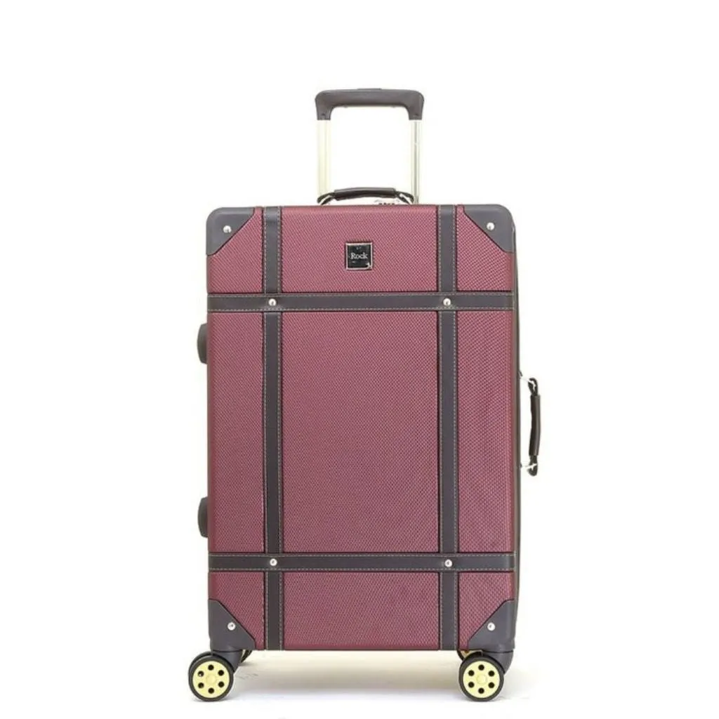 Rock Vintage 67cm Medium Hardsided Luggage - Burgundy