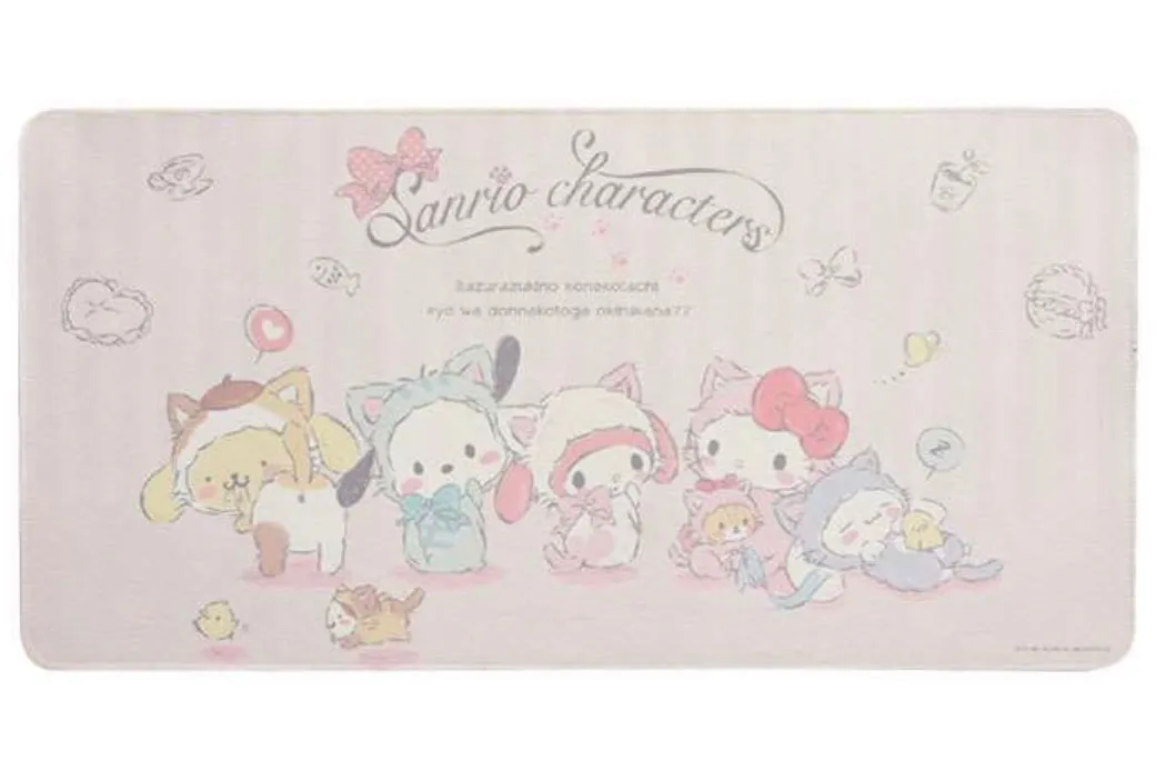 Sanrio Character Lightweight Desk Mat, Hello Kitty, Kuromi, Little Twin Stars