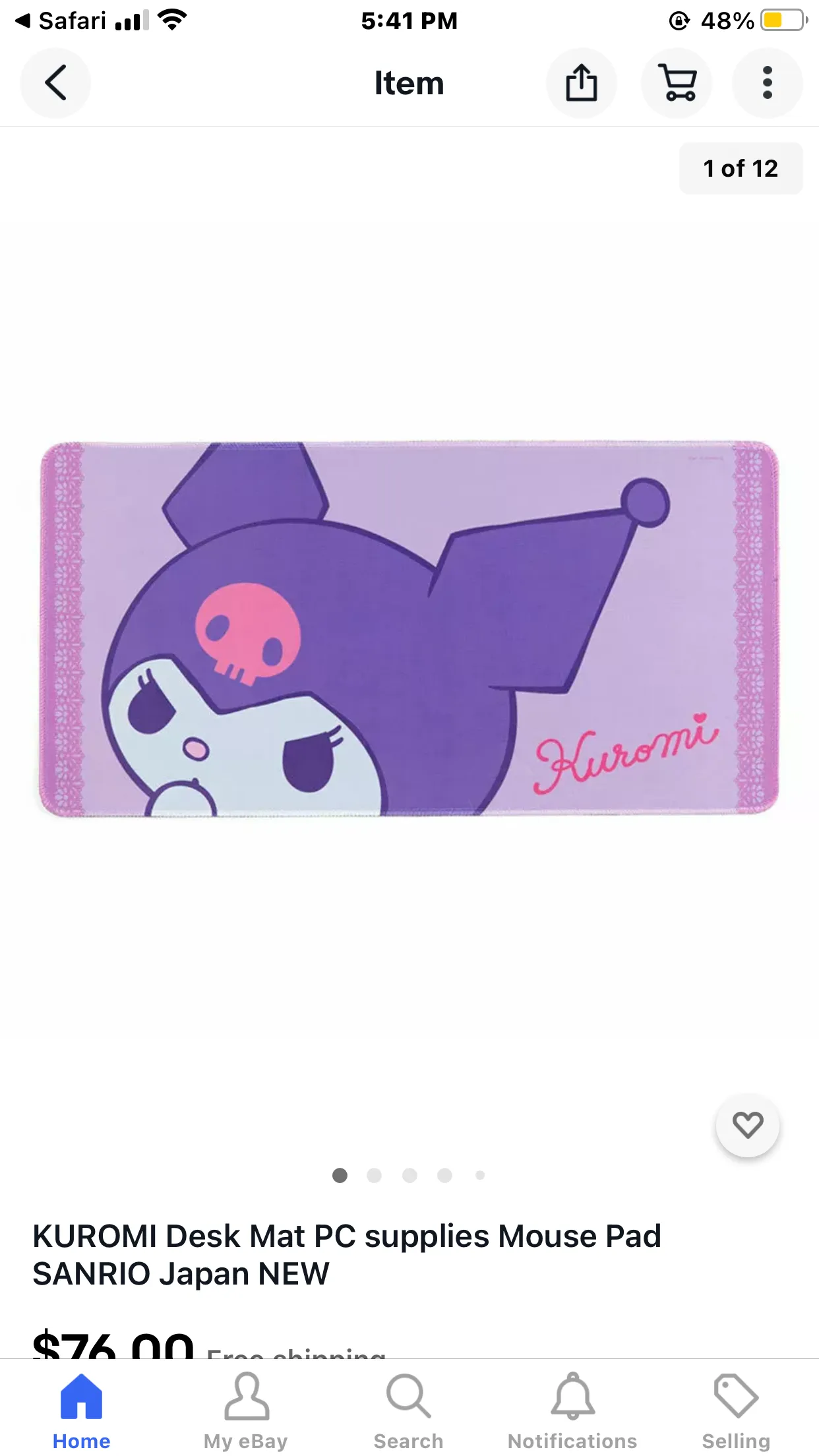 Sanrio Character Lightweight Desk Mat, Hello Kitty, Kuromi, Little Twin Stars