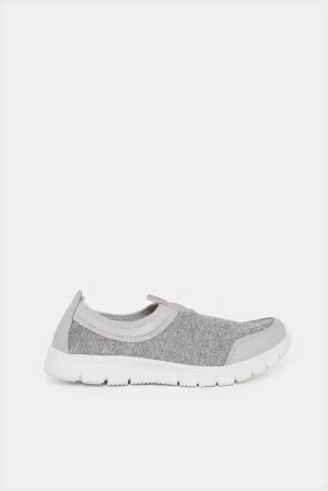 Senior Girls Grey Slip-On Shoes