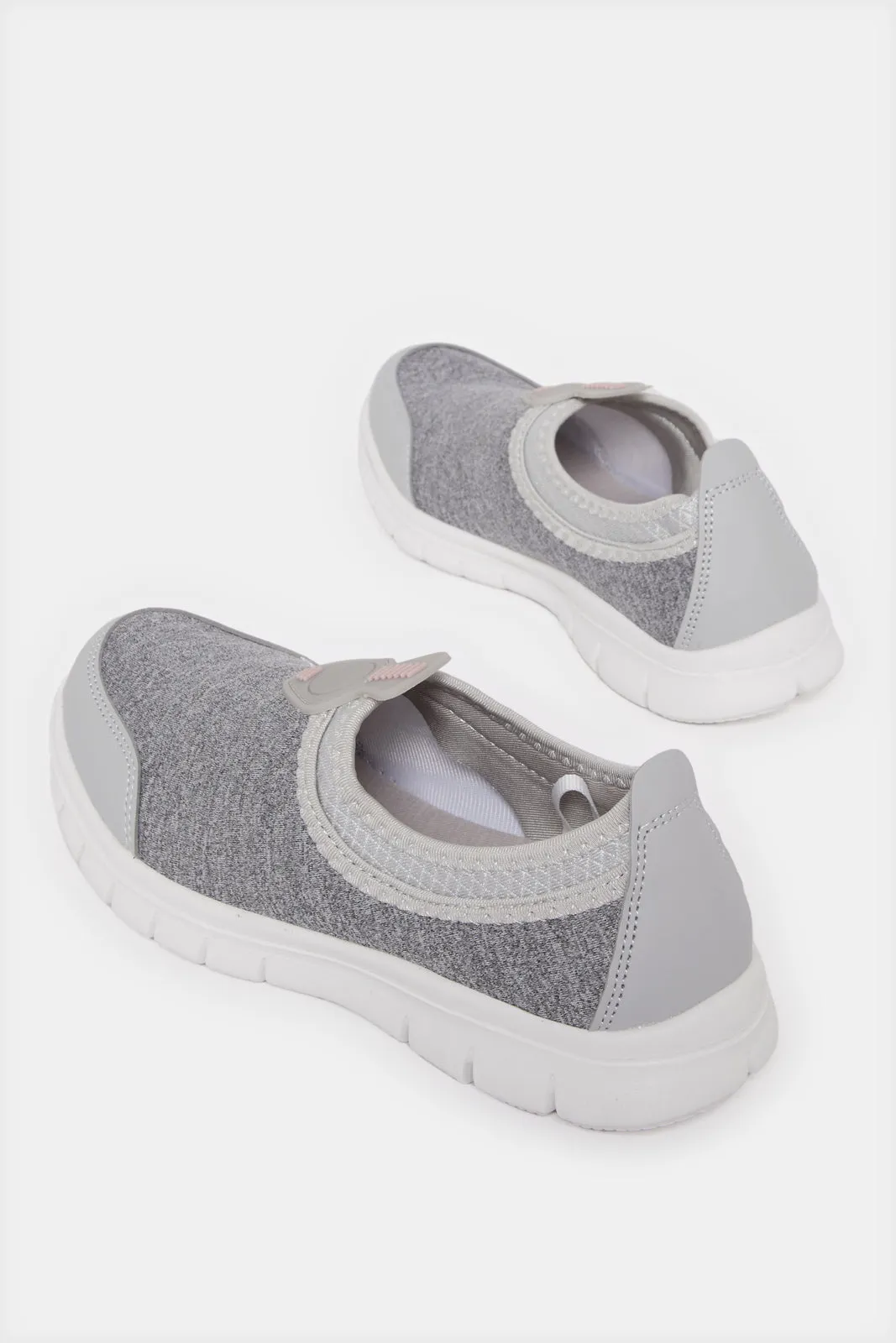 Senior Girls Grey Slip-On Shoes