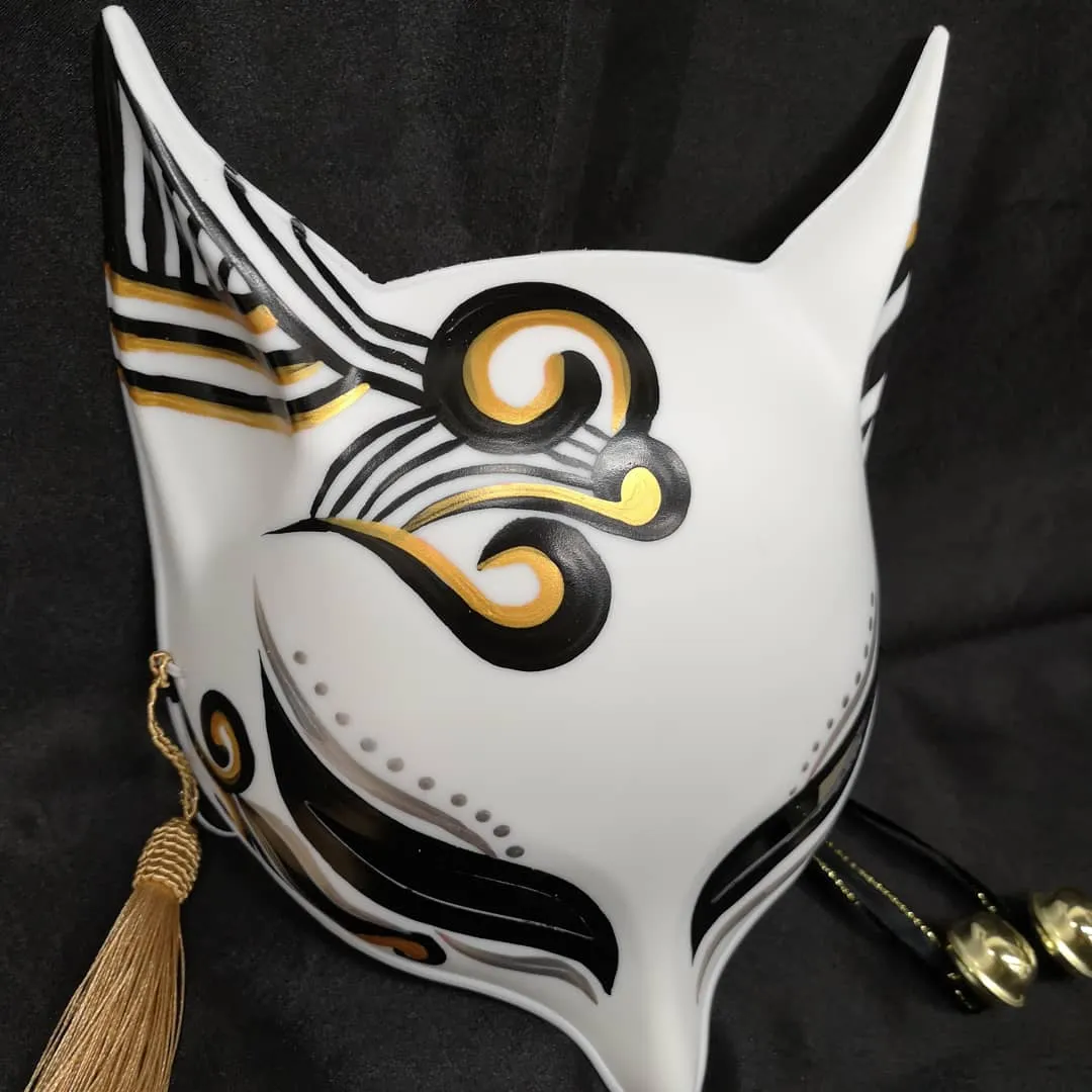 Sharp Ears Kitsune Mask - Golden Nimbus