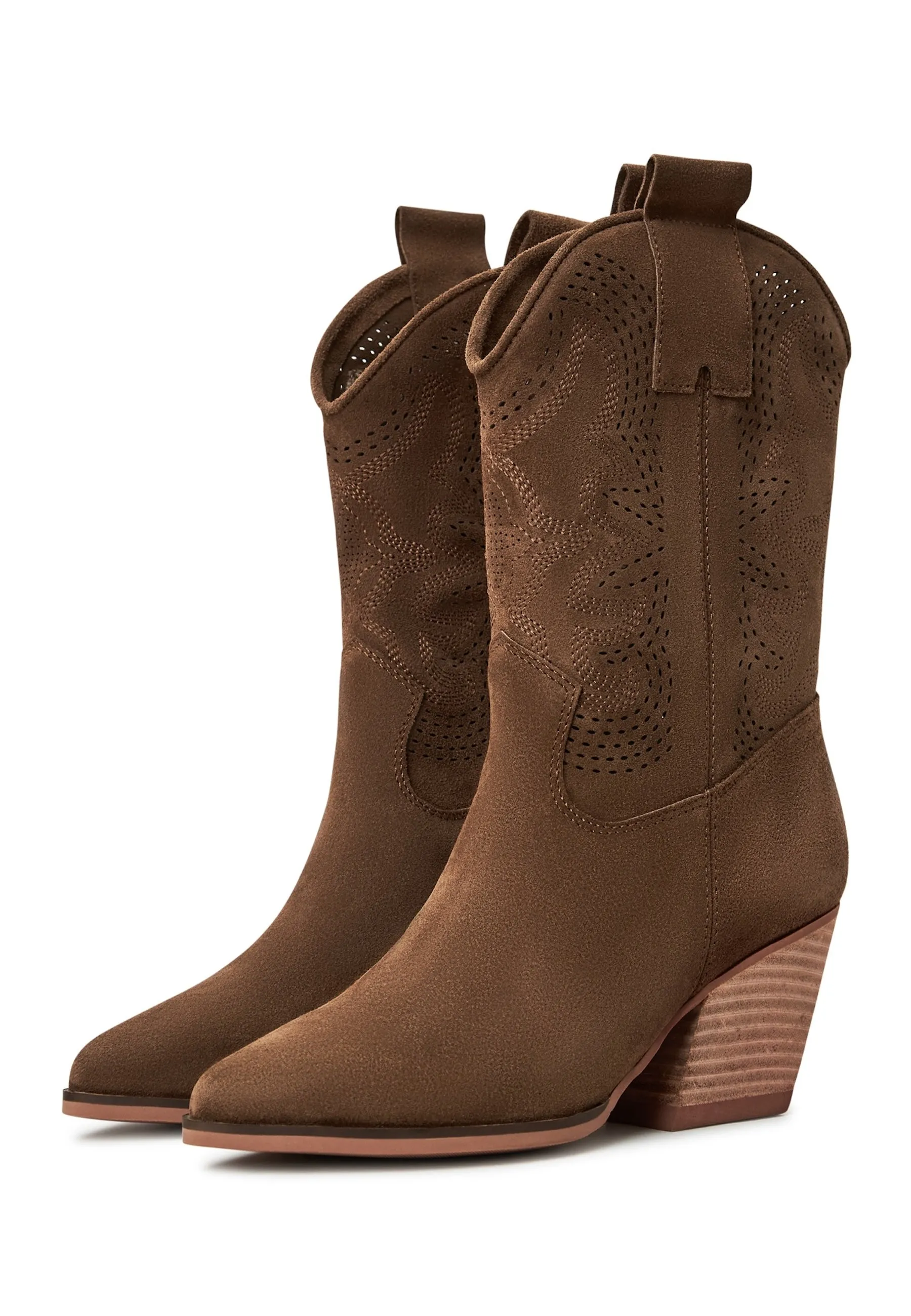 Suede Cowboy Boots Elena - Brown