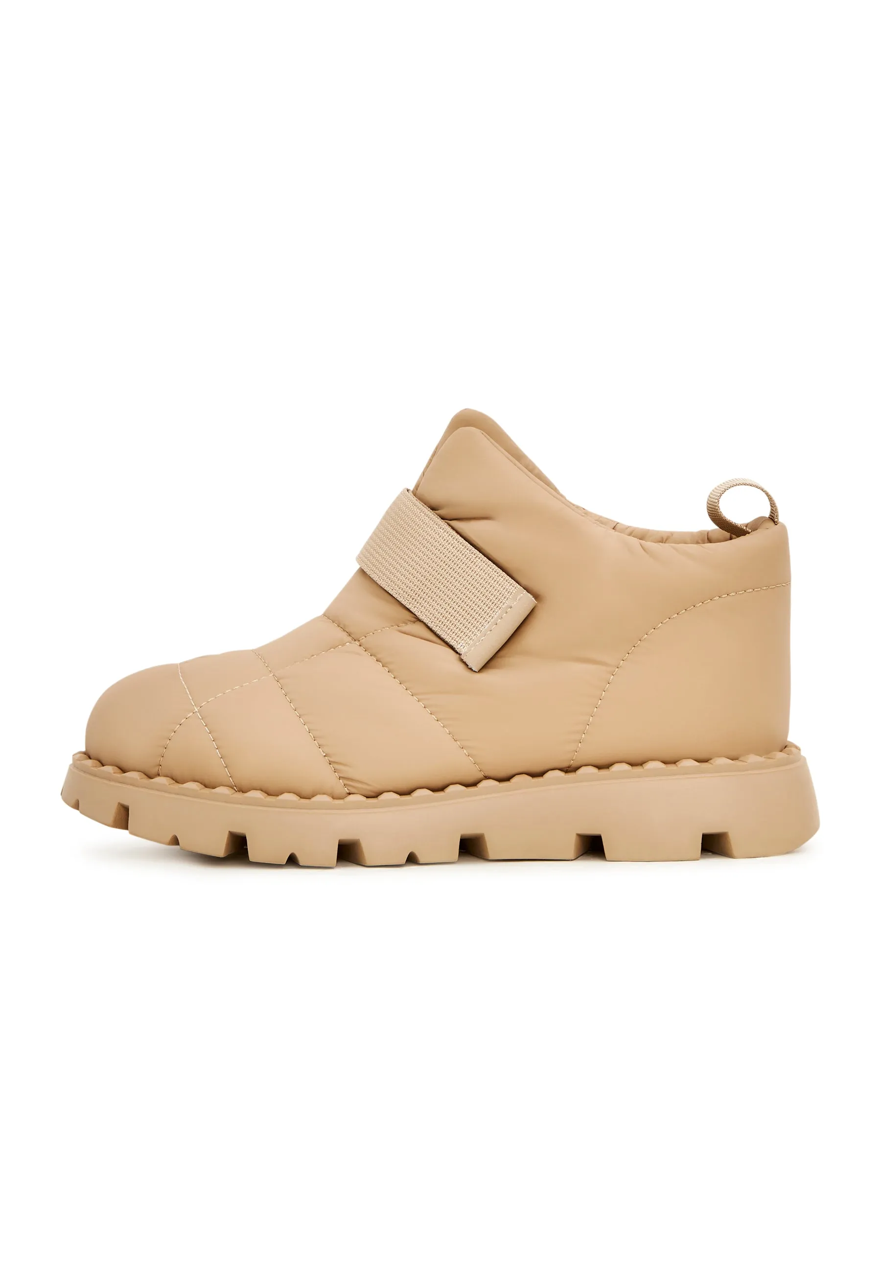 Suede Wool-Lined Winter Boots - Beige