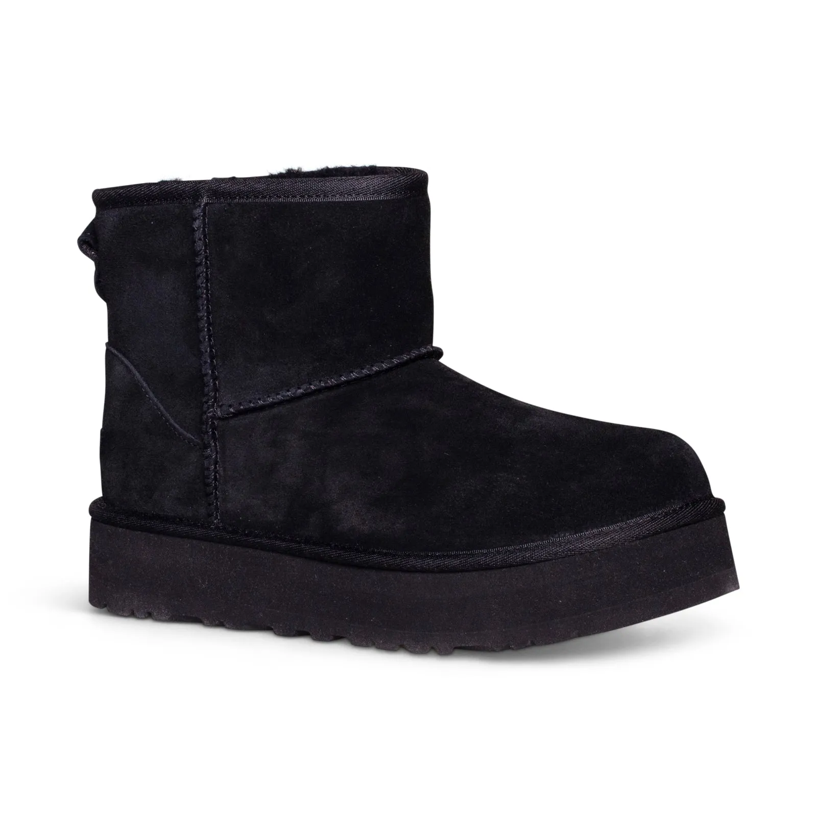 UGG Classic Mini Platform Black Boots - Youth